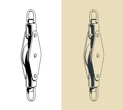 Single block for yacht rigging Stock Illustration