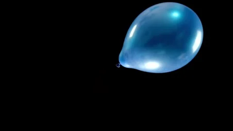 Single Blue Balloon Falling on Right Side of Display – Green Screen Element Stock Footage 304041975