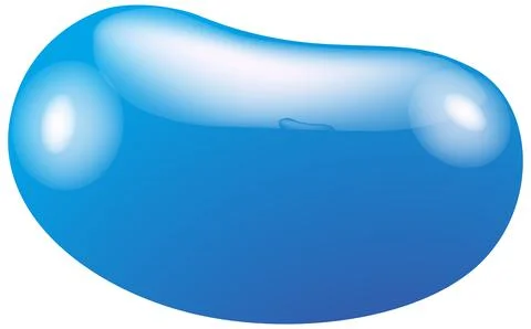 Single Blue Jelly Bean Candy Vector Illustration on White Background Stock Illustration