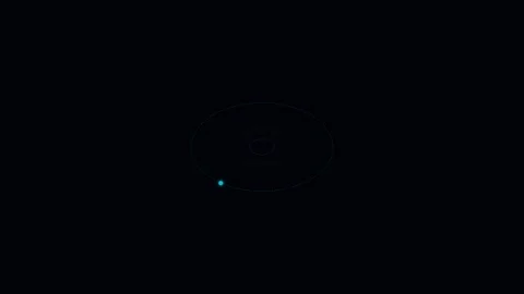 A single blue light dot moving along an elliptical path in total darkness Stock Footage 338311273