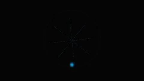 A single blue light particle moving along a circular path in dark space Stock Footage 339619247