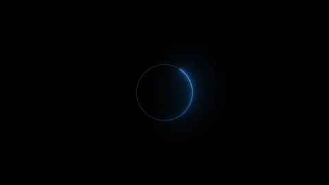 Single blue neon ring on black background. Single blue neon for minimalist .. Stock Footage 337815744