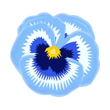 Single blue pansy close-up Stock Illustration