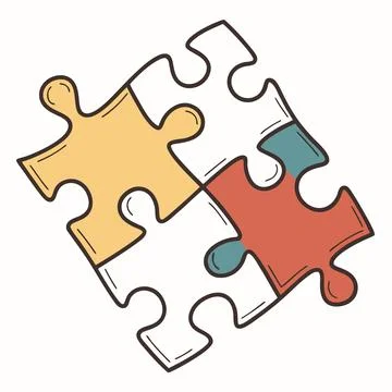 Single Blue Puzzle Piece Element on White - Problem Solving Concept 스톡 일러스트