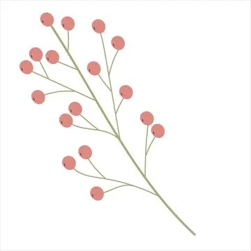 Single botanical element isolated on white background. Stock Illustration