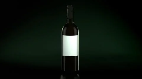 Single Bottle Red Wine Stock Illustration