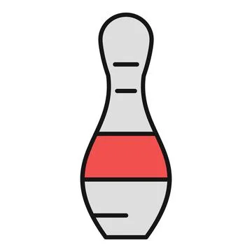Single bowling pin vector graphic with a red stripe Stock Illustration