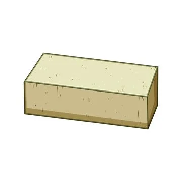 Single brick block representing construction material and element Stock Illustration