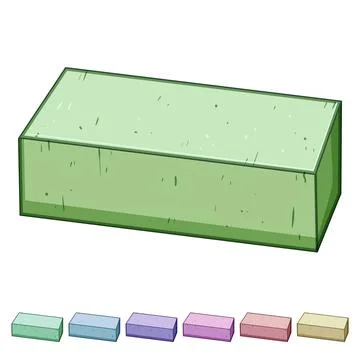 Single brick block representing construction material and element Stock Illustration