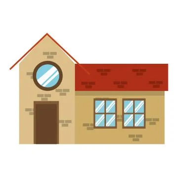 Single brick building icon Ilustración de archivo