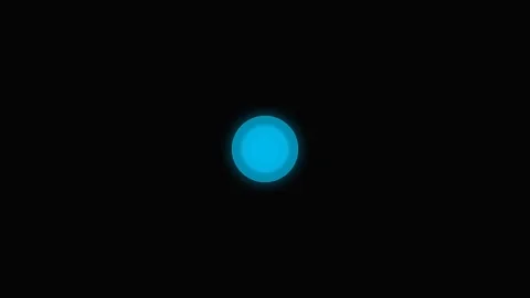 A single bright blue glowing circle centered on a solid black background Stock Footage 339617636