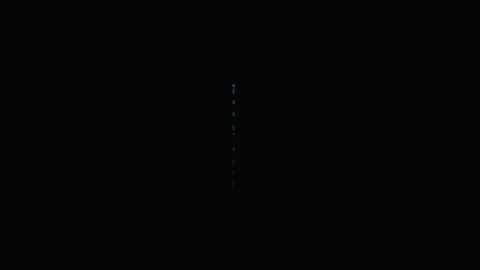 A single bright blue vertical light streak isolated against deep black back.. Video stock 339619164