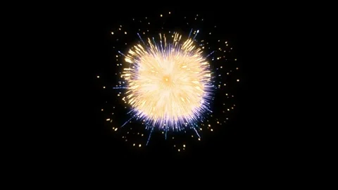 Single bright firework explosion in the night sky, festive celebration light Stock Footage 344918078