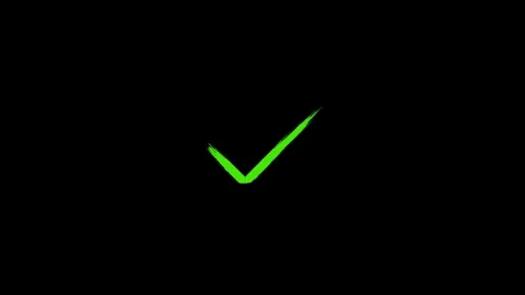 Single bright green brush stroke check mark and three cross mark animation .. Stock Footage 335123707