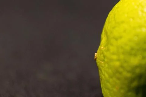 A single, bright green lime, captured in close-up to showcase its zesty poten Stock Photos