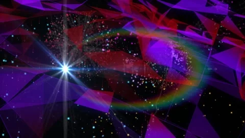 Single bright spark sparking bursts, emitters spraying, rings sweeping, panning Stock Footage 330295251