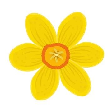 Single bright yellow daffodil Stock Illustration