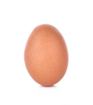 Single brown chicken egg isolated on white background Stock Photos
