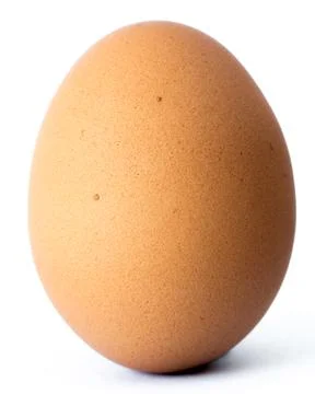 Single brown chicken egg isolated on white background. Foto stock