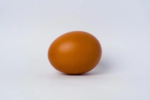 Single brown egg on plain white background Stock Photos