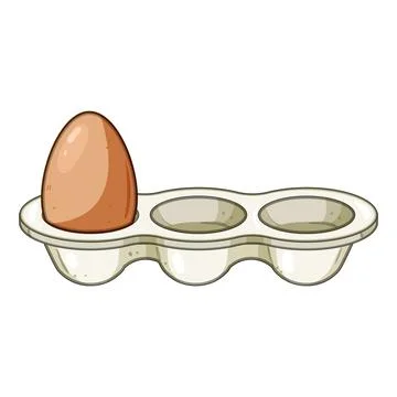 Single brown egg in six slot carton Stock Illustration