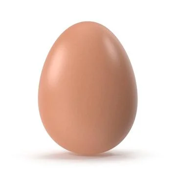 A single brown egg with a smooth, reflective surface, isolated on white. Stock Illustration