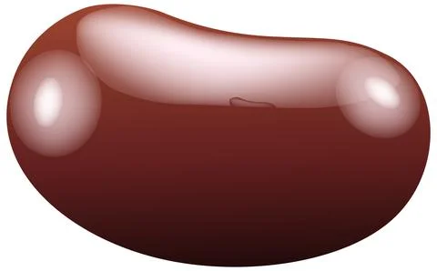 Single Brown Jelly Bean Candy Vector Illustration on White Background Illustrazione stock
