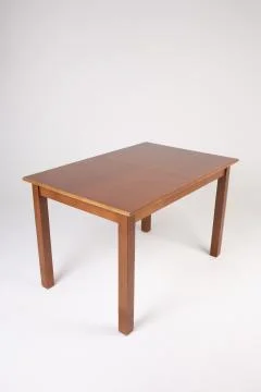 Single brown table with empty surface on an isolated white background Foto stock