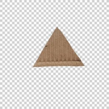 A single brown textured triangle shape made of recycled cardboard material .. Stock Photos