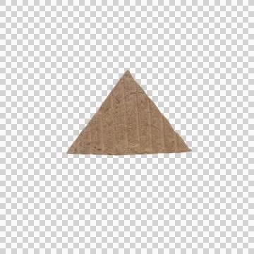 A single brown triangle shape made of textured recycled cardboard material .. Stock Photos