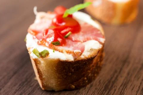 Single bruschetta Foto stock