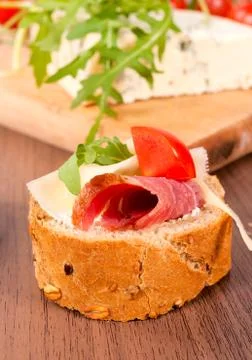 Single bruschetta Stock Photos