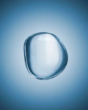 Single bubble of air or oxygen in water. Stock Photos