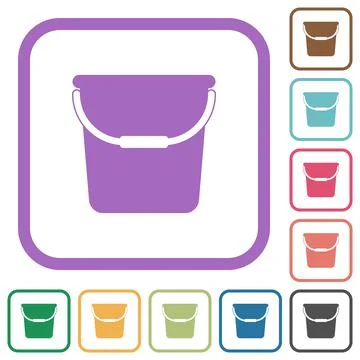 Single bucket simple icons Stock Illustration