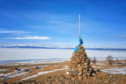 Single Buddhist cairn Stock Photos