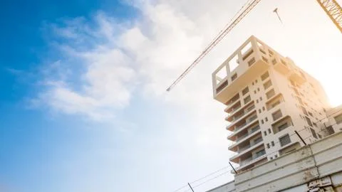 Single Building Being Finished Stock Photos