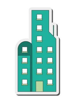 Single building icon Ilustración de archivo