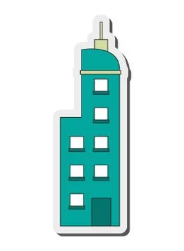 Single building icon Ilustración de archivo