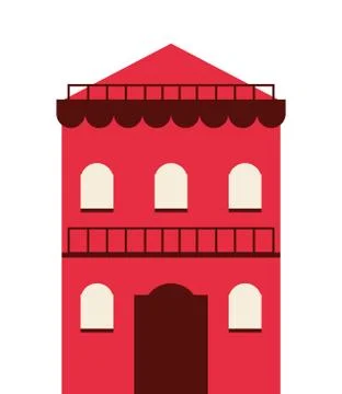 Single building icon Ilustración de archivo