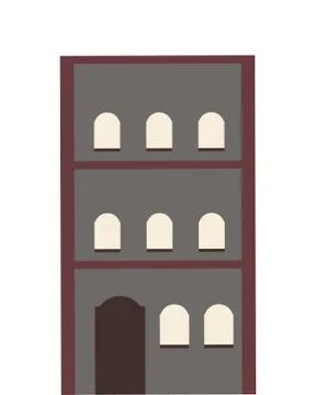 Single building icon Ilustración de archivo
