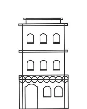 Single building icon Ilustración de archivo
