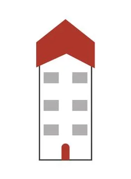 Single building icon Ilustración de archivo