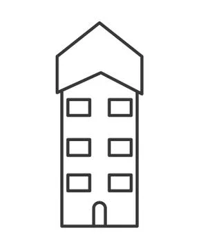 Single building icon Ilustración de archivo