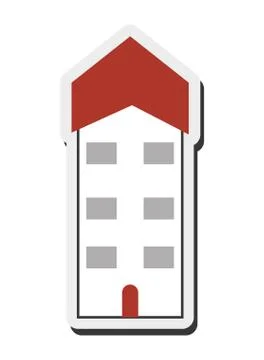 Single building icon Ilustración de archivo