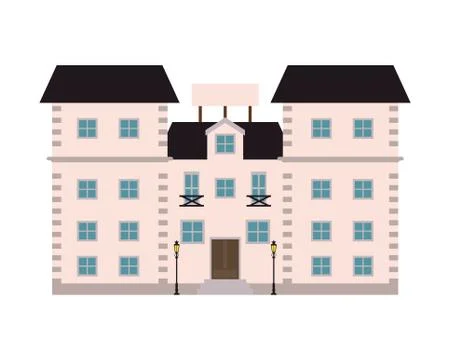 Single building icon Ilustración de archivo