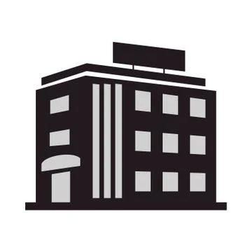 Single building icon Ilustración de archivo