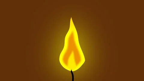 Single burning candle on dark background with warm glow flame fire Stock Illustration