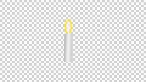 Single burning candle isolated on transparent background. Minimal glowing f.. Stock Illustration