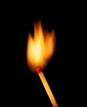 SINGLE BURNING MATCH Foto stock