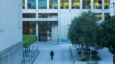 Single businessman walking to the office Video stock 104032082